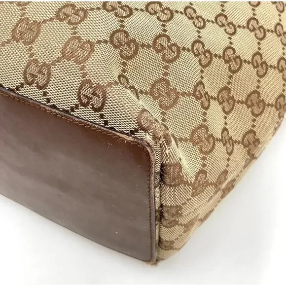 Auth Gucci GG Beige Canvas Leather 31243 Tote Bag - Picture 10 of 16